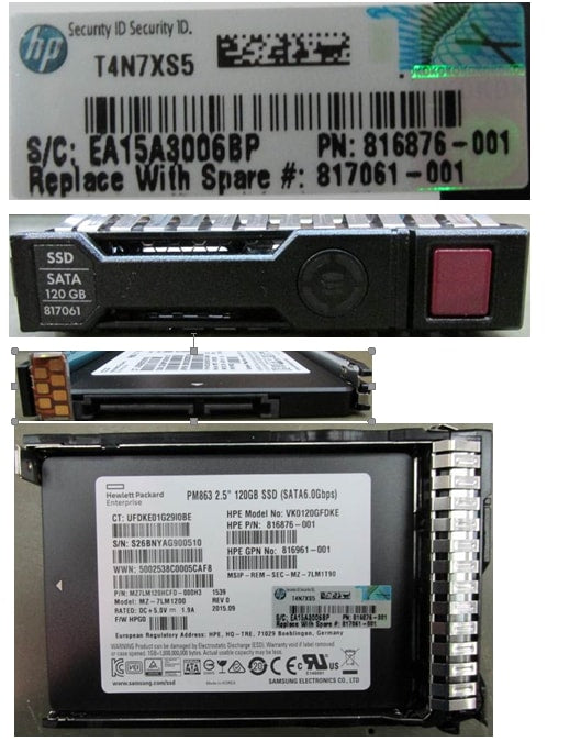 HP 816879-B21 - 120GB 6G 2.5INCH RI SATA SC SSD - Refurbished