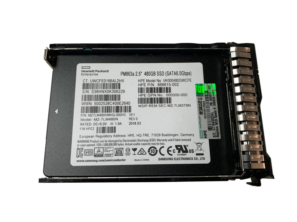 HP 868818-B21 - 480GB 6G RI 2.5INCH SC DS SATA SSD - Refurbished