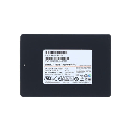 SAMSUNG MZ7KM1T9HMJP-00005 - SM863A 1.92TB 6G 2.5INCH MU SATA SSD - Refurbished