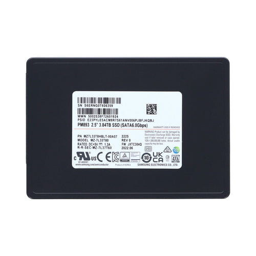 SAMSUNG MZ7L33T8HBLT-00A07 - 3.84TB PM893 6G 2.5INCH SATA SSD - Refurbished