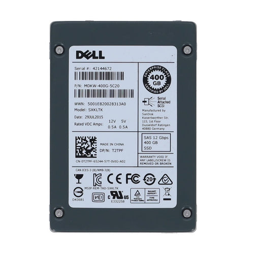 DELL T2TPF - 400GB 12G 2.5INCH SAS SSD - Refurbished