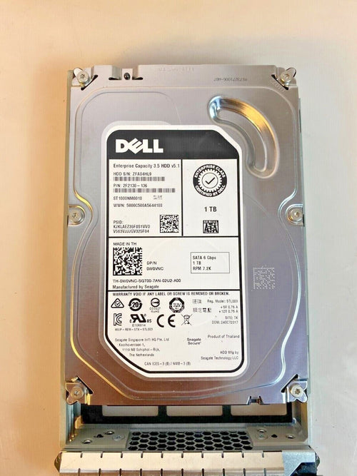DELL W0VNC - 1TB 7.2K 6G 3.5INCH SATA HDD - Refurbished