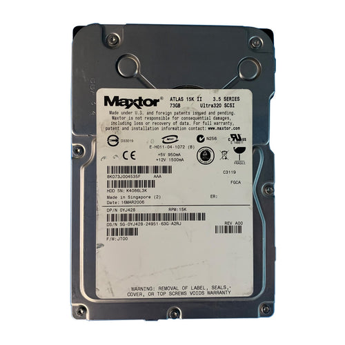 DELL YJ428 - DELL 73GB 15K 3.5INCH U320 80PIN HDD - Refurbished