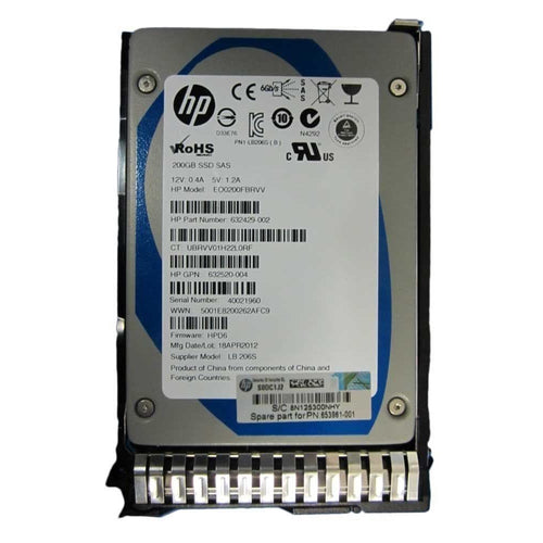 HP 653078-B21 - 200GB 6G SAS SLC 2.5INCH SC SSD - Refurbished