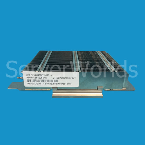 HP 667881-001 - HEATSINK FOR HP PROLIANT DL360P G8 - Refurbished