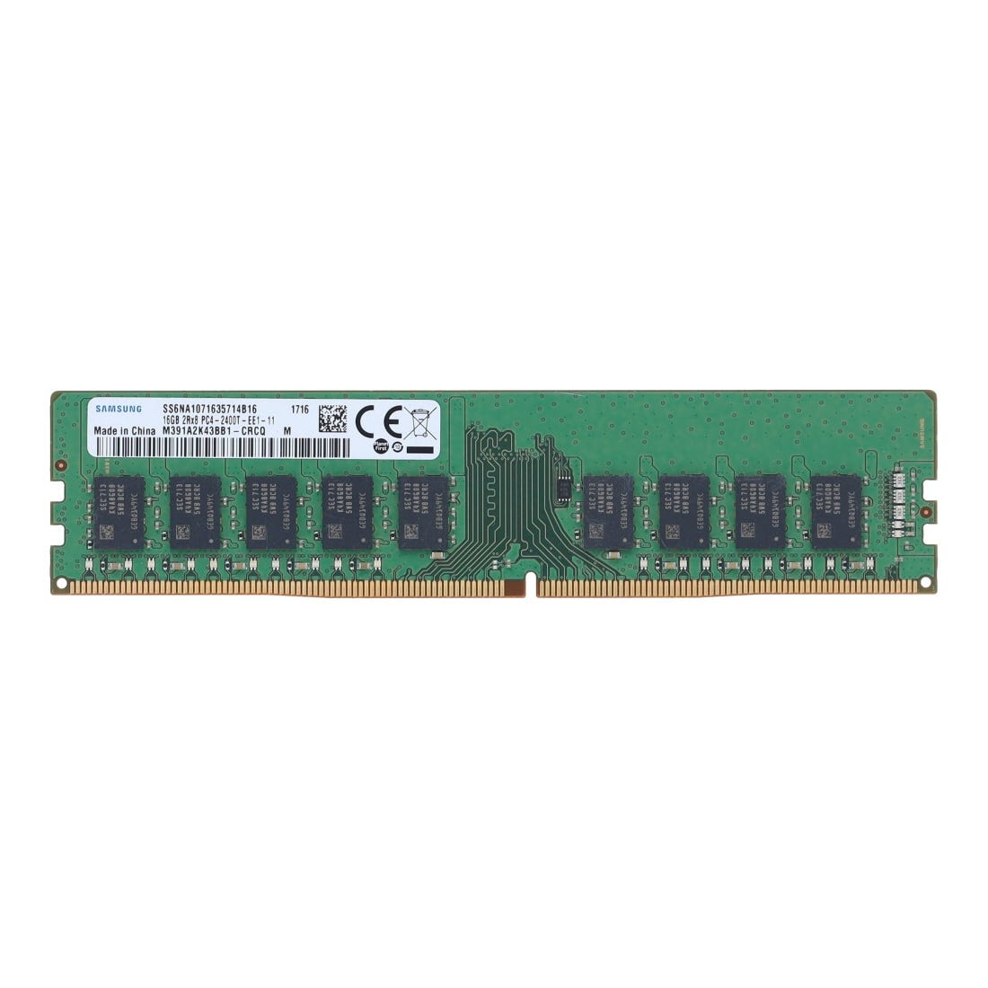 SAMSUNG 862976-B21 - SAMSUNG 16GB (1*16GB) 2RX8 PC4-19200T-E DDR4-2400MHZ ECC UDIMM - New — exact part-number product image