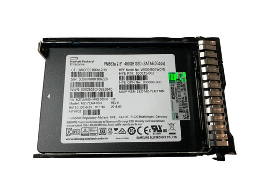 HP 868818-B21 - 480GB 6G RI 2.5INCH SC DS SATA SSD - Refurbished