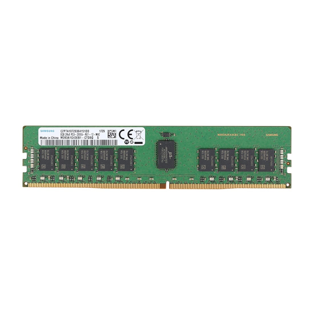 SAMSUNG 876181-B21 - SAMSUNG 8GB (1*8GB) 2RX8 PC4-21300V-R DDR4-2666MHZ RDIMM - Refurbished — exact part-number product image