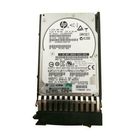 HP J9F48A - MSA 1.2TB 10K 12G 2.5INCH SAS HDD - Refurbished