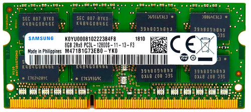 SAMSUNG M471B1G73QH0-YK0 - 8GB (1*8GB) 2RX8 PC3L-12800S DDR3-1600MHZ SODIMM - Refurbished