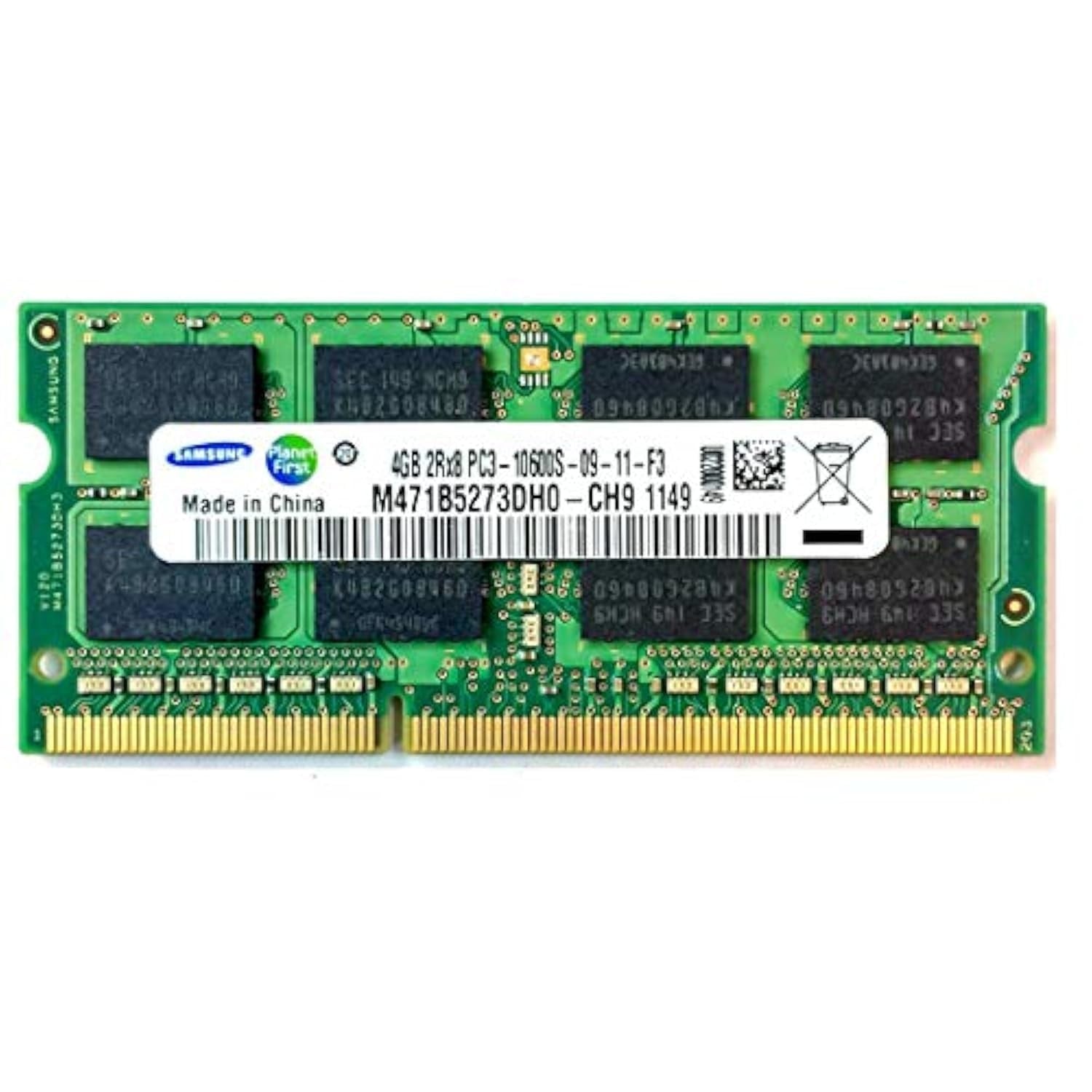 SAMSUNG M471B5273DH0-CH9 - SAMSUNG 4GB DDR3 PC3-10600S LAPTOP SODIMM - Refurbished — exact part-number product image