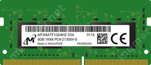 MICRON MTA8ATF1G64HZ-2G6 - 8GB (1*8GB) 1RX8 PC4-21300V-S DDR4-2666MHZ SODIMM - Refurbished