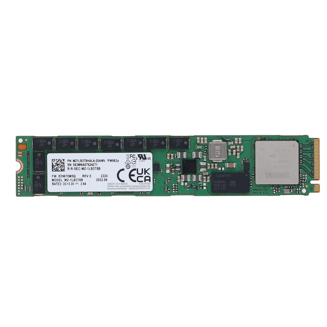 SAMSUNG MZ1LB3T8HALA-00AMV - SAMSUNG PM983A 3.84TB M.2 22110 GEN3 MU NVME SSD - Refurbished — supplier reference photograph