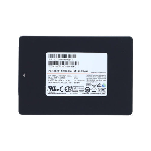SAMSUNG MZ7LH1T9HMLT - PM883 1.92TB 6G 2.5INCH SATA SSD - Refurbished