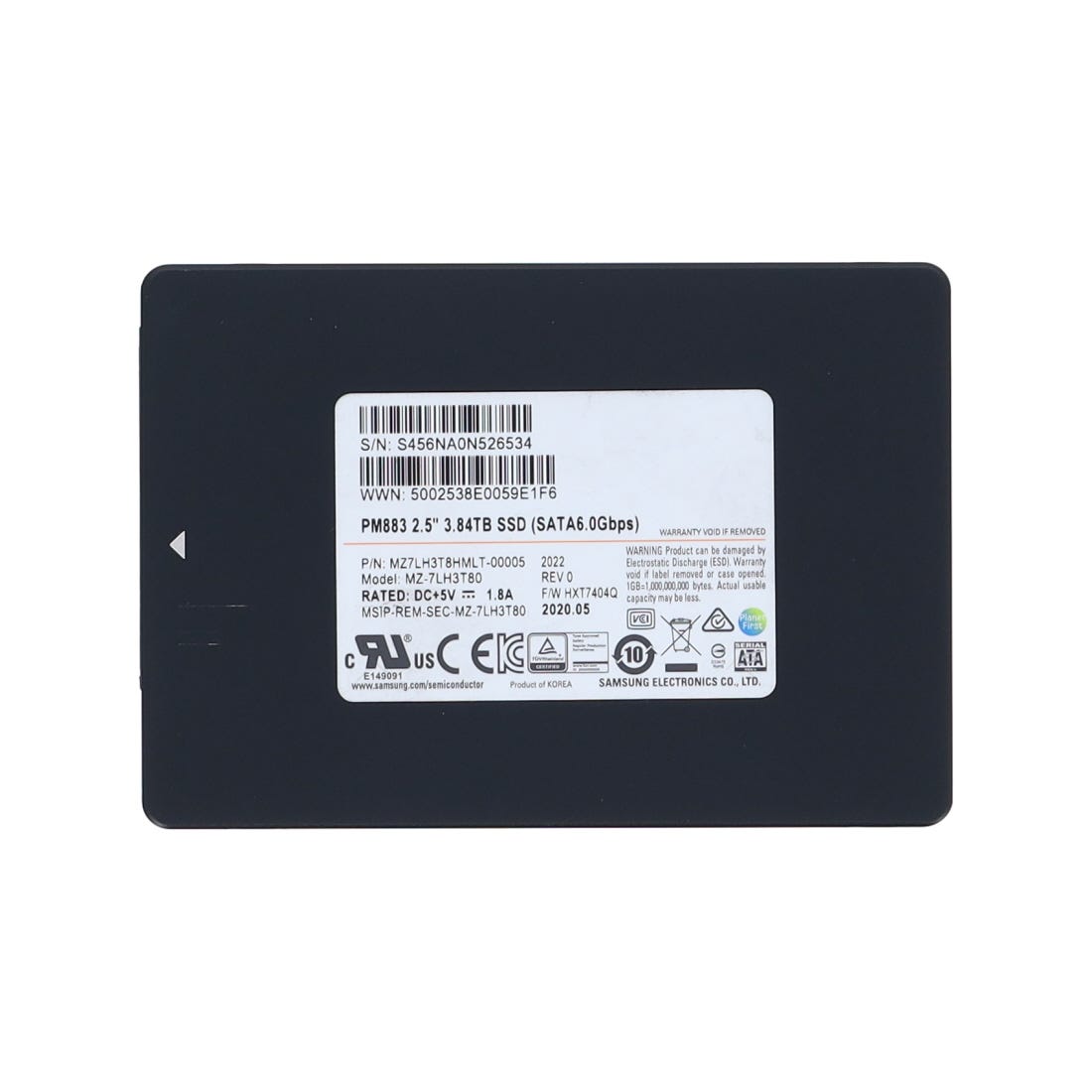 SAMSUNG MZ7LH3T8HMLT-00005 - SAMSUNG PM883 3.84TB 6G 2.5INCH RI SATA SSD - Refurbished — supplier reference photograph