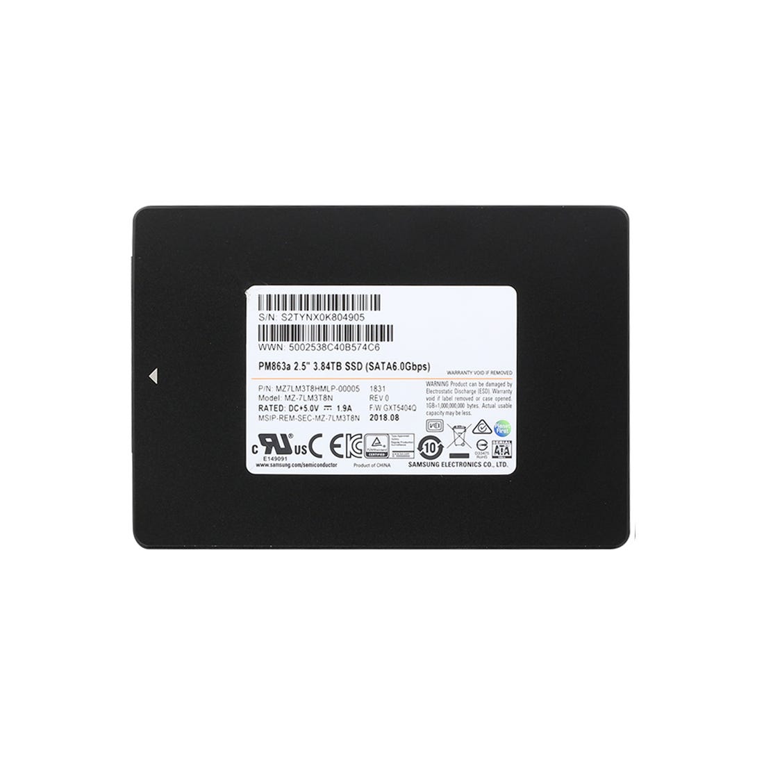 SAMSUNG MZ7LM3T8HMLP-00005 - SAMSUNG ENTERPRISE 3.84TB 6G PM863A 2.5INCH SATA SSD - Refurbished — supplier reference photograph