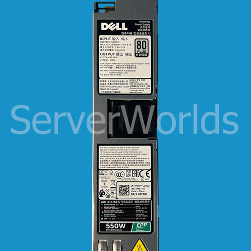 DELL NCNFF - 550W 80 PLUS PLATINUM 94% EPP POWER SUPPLY - Refurbished