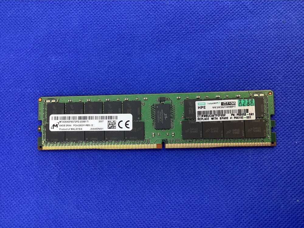 MICRON P00930-B21 - 64GB (1*64GB) 2RX4 PC4-23400Y-R DDR4-2933MHZ RDIMM - Refurbished