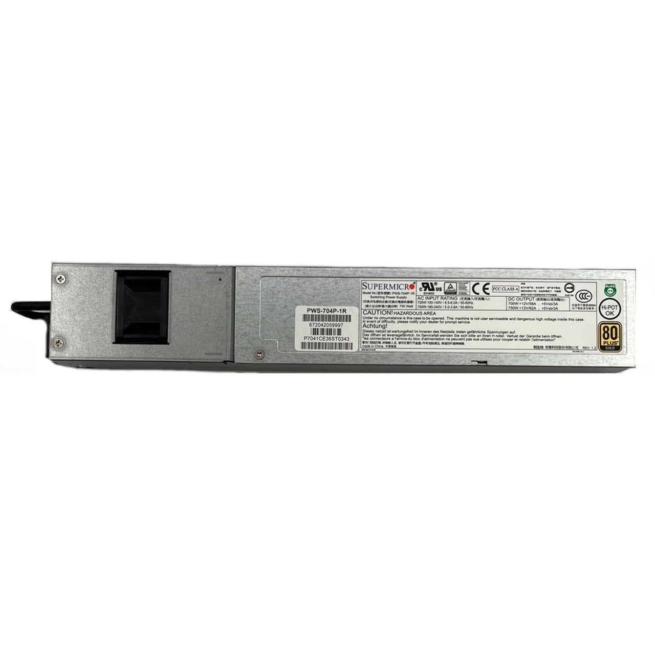 SUPERMICRO PWS-704P-1R - SUPERMICRO 750W PSU 80 PLUS GOLD - Refurbished — exact part-number product image