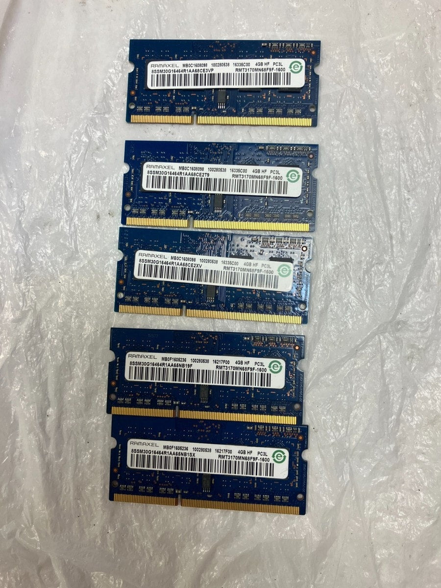 RAMAXEL RMT3170MN68F9F-1600 - 4GB (1*4GB) 1RX8 PC3L-12800S DDR3-1600MHZ SODIMM - Refurbished