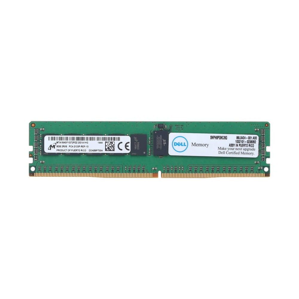 DELL SNPH8PGNC/8G - DELL 8GB (1*8GB) 2RX8 PC4-17000P-R DDR4-2133MHZ 1.2V RDIMM - New