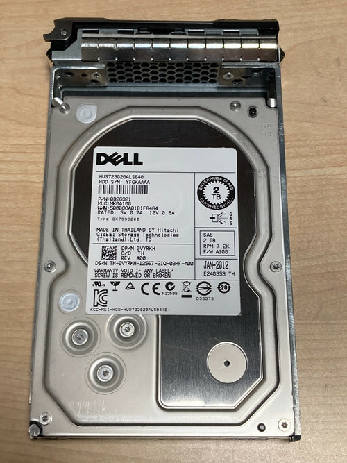 DELL VYRKH - DELL 2TB 7.2K 6G 3.5Inch SAS HDD - Refurbished