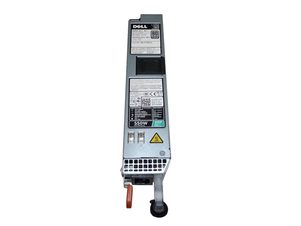 DELL X185V - DELL 550W 80 PLUS PLATINUM 94% EPP POWER SUPPLY - Refurbished — exact part-number product image