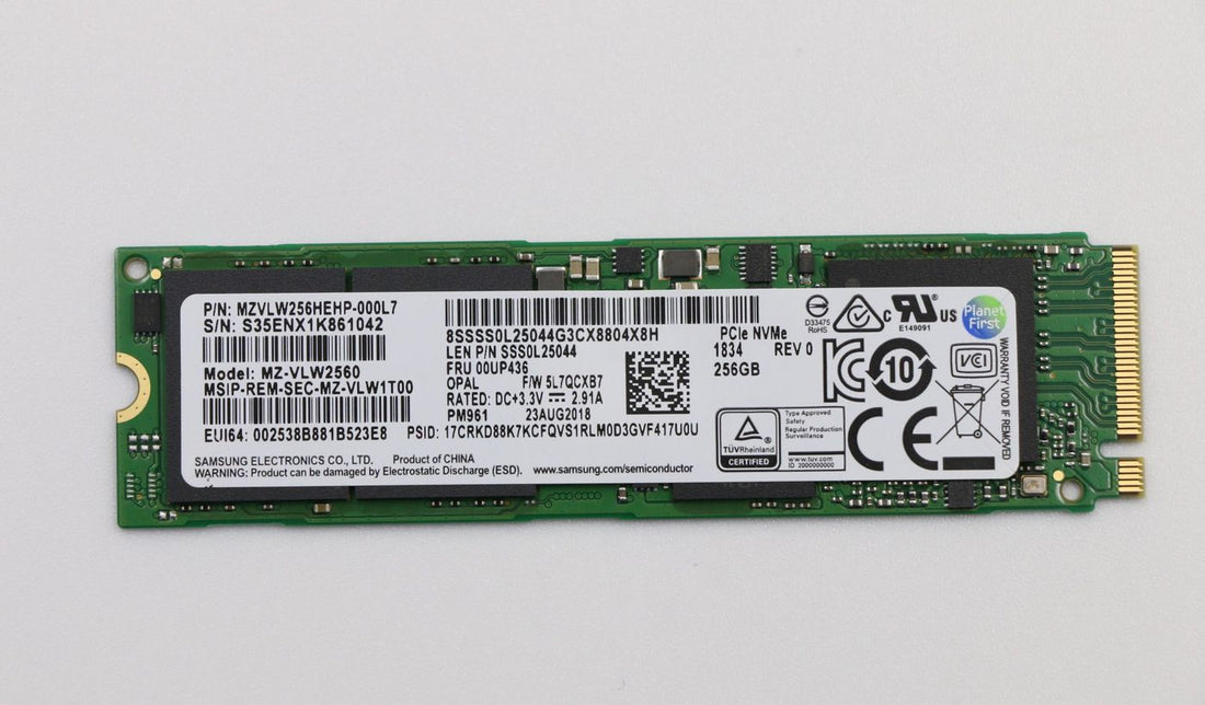 LENOVO 00UP436 - 256GB M.2 NVME PCIE 3.0X4 SSD - Refurbished