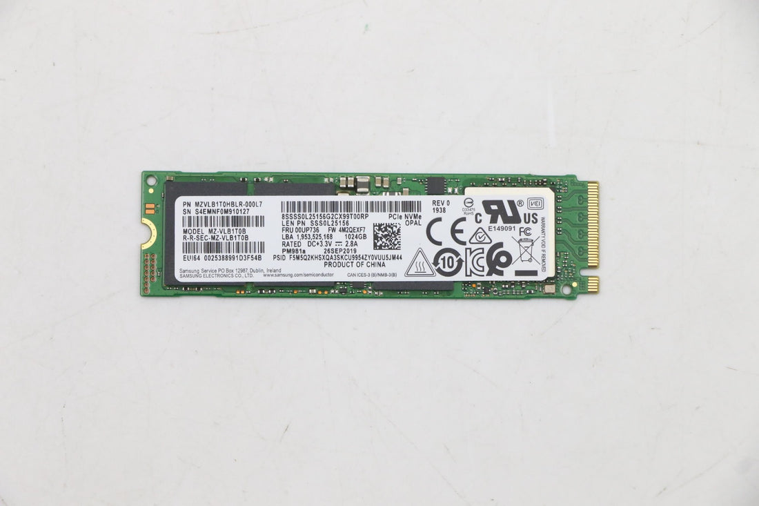LENOVO 00UP736 - 1TB M.2 2280 PCIE NVME SSD - Refurbished