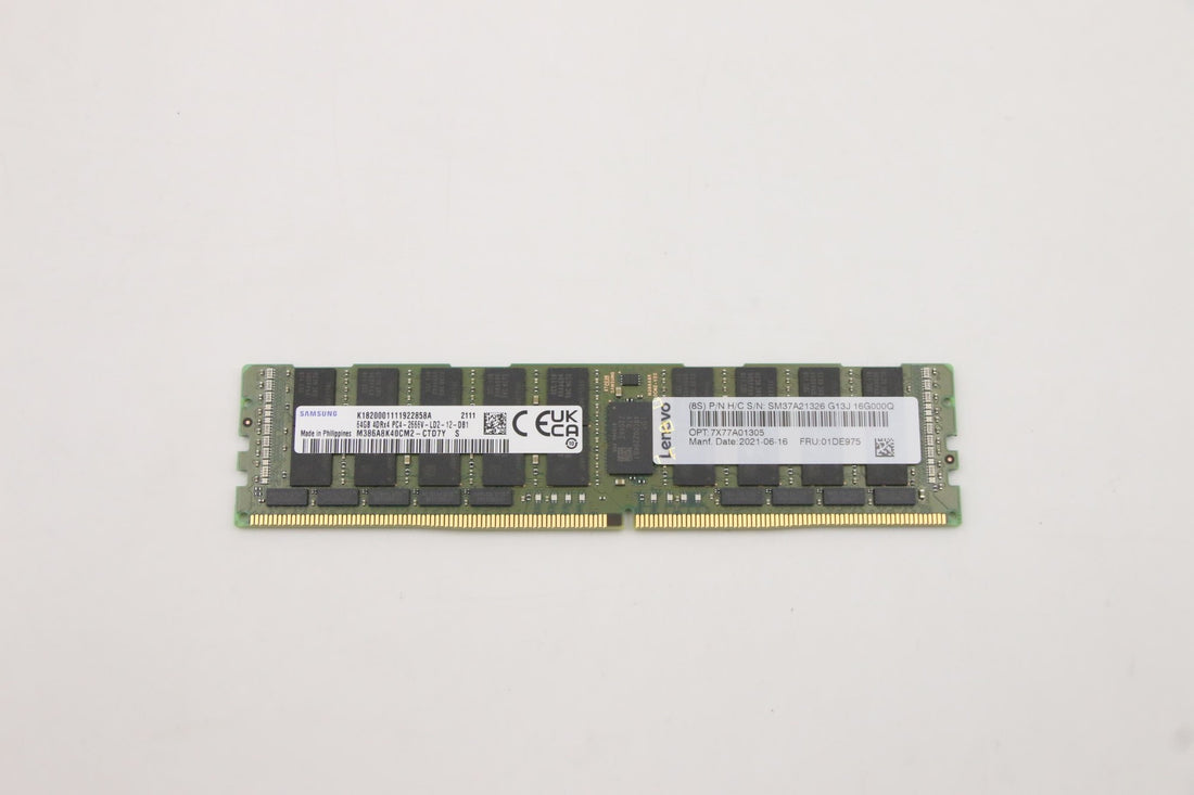 LENOVO 01DE975 - 64GB (1*64GB) 4RX4 PC4-21300V-L DDR4-2666MHZ LRDIMM - Refurbished
