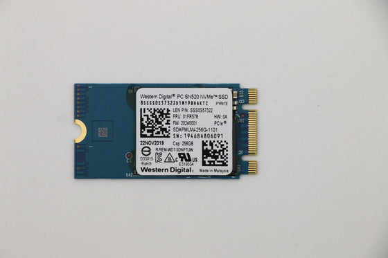 LENOVO 01FR578 - 256GB M.2 2242 PCIE 4X4 NVME SSD - Refurbished