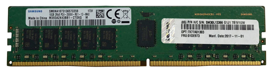 LENOVO 4X77A77495 - 16GB (1*16GB) 2RX8 PC4-25600AA-E DDR4-3200MHZ ECC UDIMM - New
