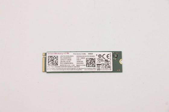 Lenovo 5SS0W79512 - 256GB M.2 2280 PCIE 4X4 NVME SSD - Refurbished