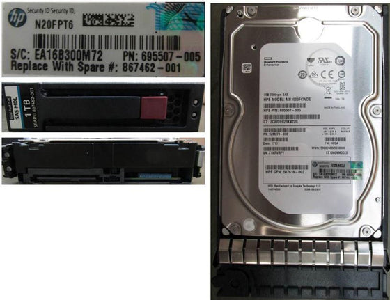 HP 867462-001 - 1TB 7.2K 6G 3.5INCH SAS HDD - Refurbished
