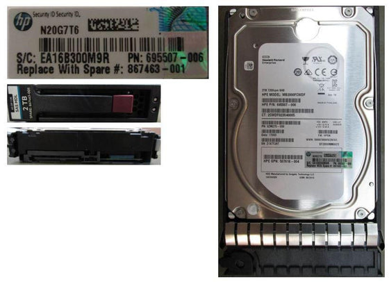 HP 867463-001 - 2TB 7.2K 6G 3.5INCH SAS HDD - Refurbished