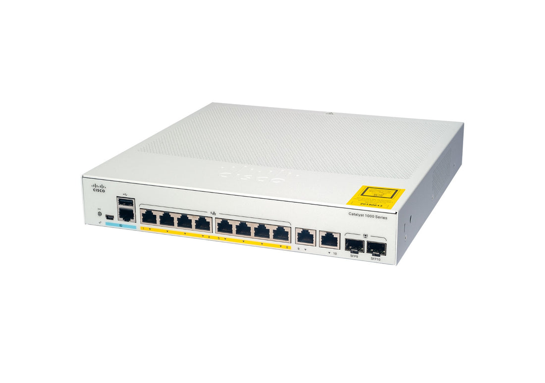 CISCO C1000-8T-2G-L - CATALYST 1000 8-PORT GE 2*1G SFP AND RJ-45 COMBO UPLINKS - Refurbished