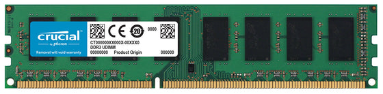CRUCIAL CT102464BD160B - 8GB (1*8GB) 2RX8 PC3L-12800U DDR3-1600MHZ UDIMM - New