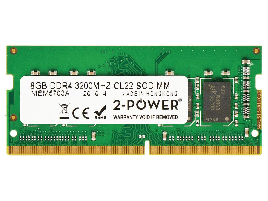 2-POWER MEM5703A - 8GB (1*8GB) 1RX8 PC4-25600S DDR4-3200MHZ SODIMM - Refurbished