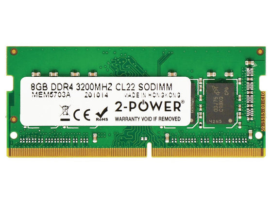 2-POWER MEM5703A - 8GB (1*8GB) 1RX8 PC4-25600S DDR4-3200MHZ SODIMM - Refurbished