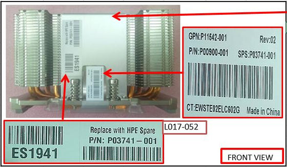HP P03741-001 - Front Sxm2 Gpu Heatsink for Xl270D G10 - Refurbished