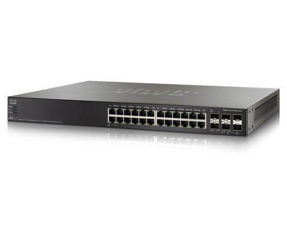 CISCO SG500X-24-K9 - SG500X 24P GIGABIT 4P 10 GIGABIT STACKABLE MANAGED SWITCH - Refurbished