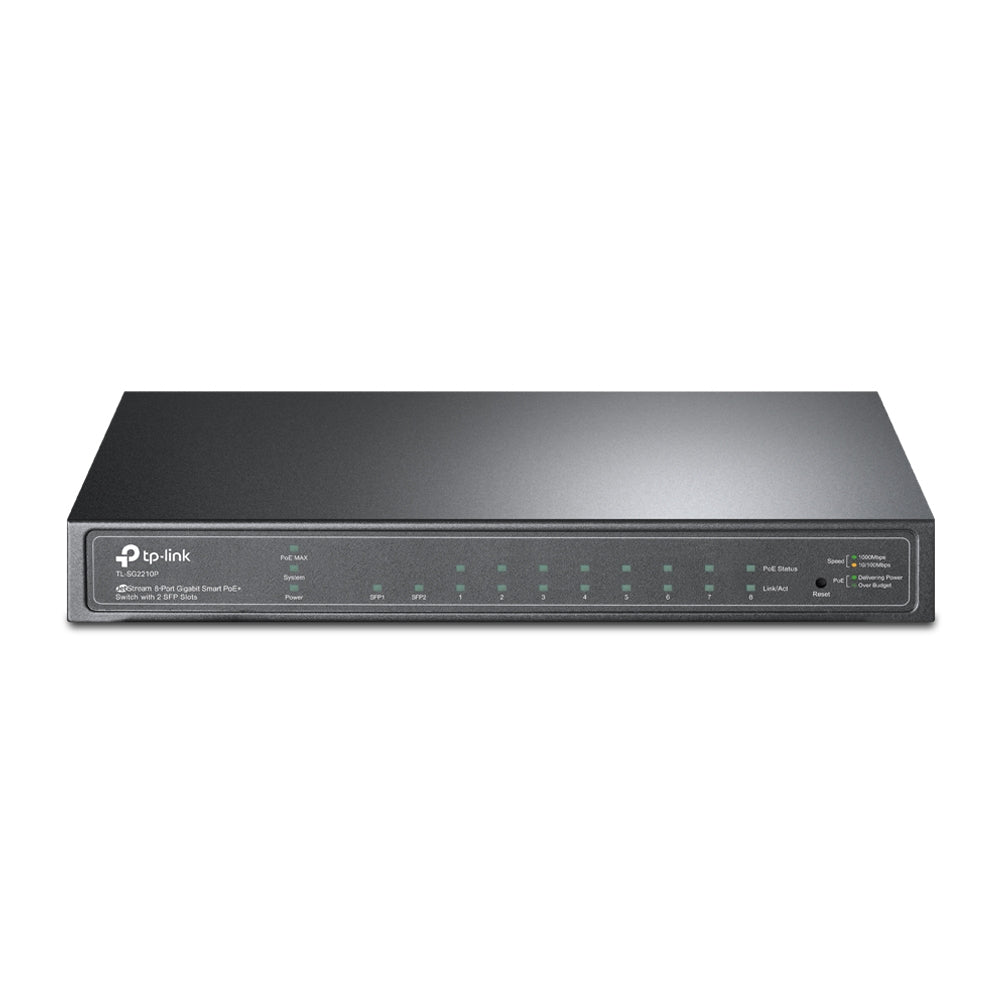 TP-LINK 8 PORT GB SMART POE SWITCH WITH 2 SFP SLOTS - Factory sealed